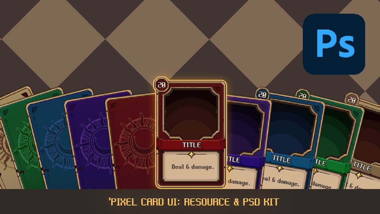 Media 1 for listing Pixel Card UI: Resource & PSD Kit