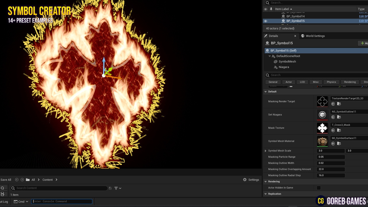 Media 1 for listing Symbol Creator with Niagara Effects and Dynamic Material
