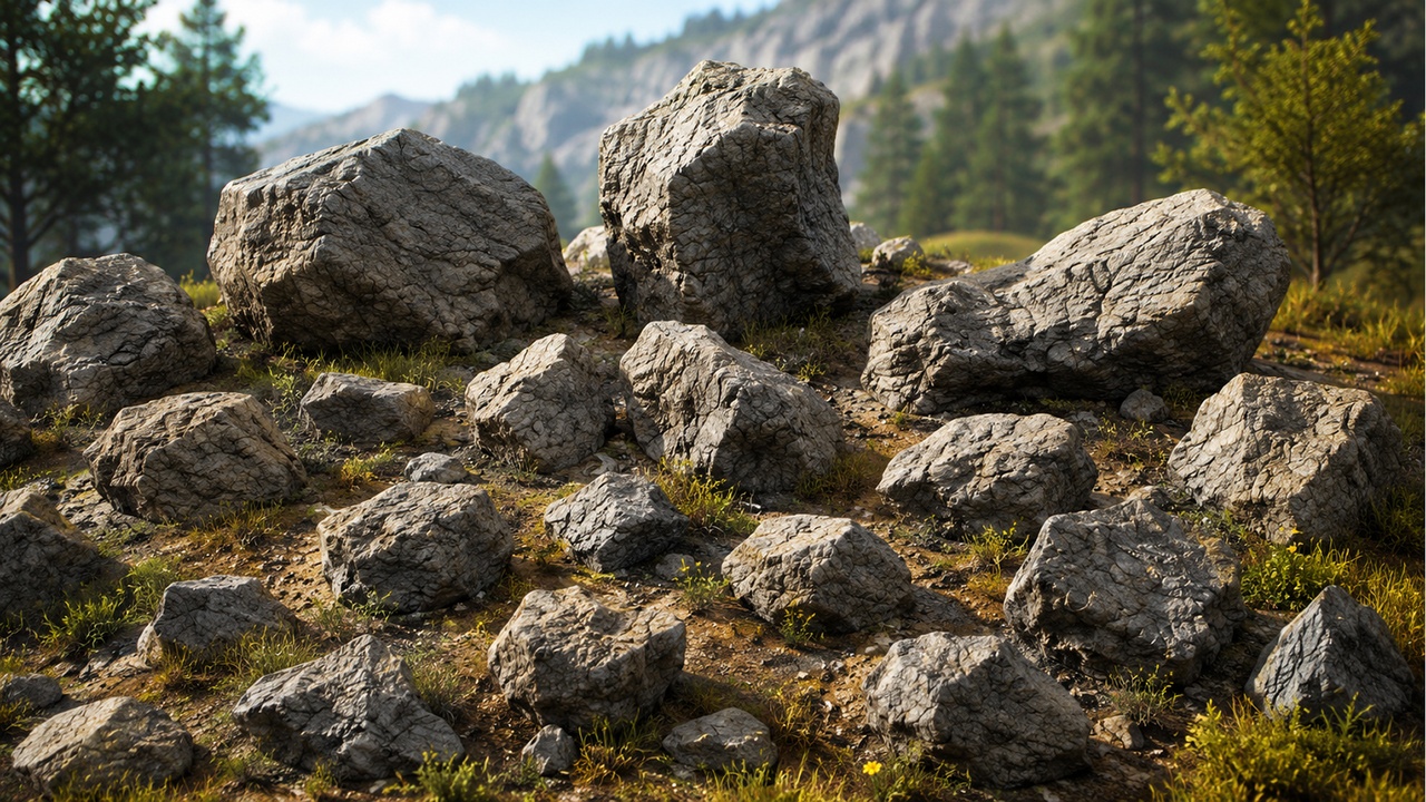 Media 1 for listing Low Poly Rock Pack Vol. 1 – 20 Game Ready Rock Assets