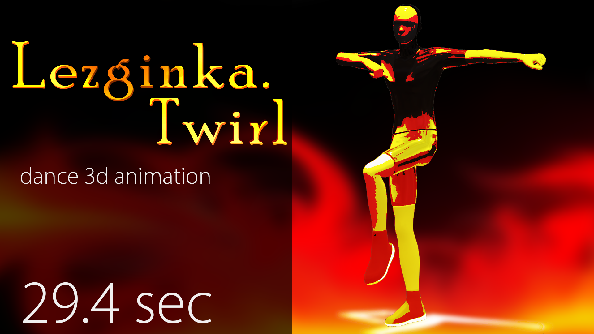 dance: Lezginka. Twirl (123bpm) - animation loop. FBX files. | Fab