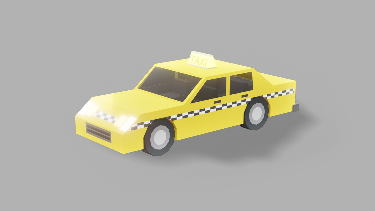 Media 1 for listing Low Poly Stylized Taxi –Vehicle 3D Model for Unreal Environment