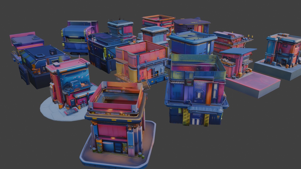 Media 1 for listing ποΈ Stylized Sci-Fi Architecture Set 2