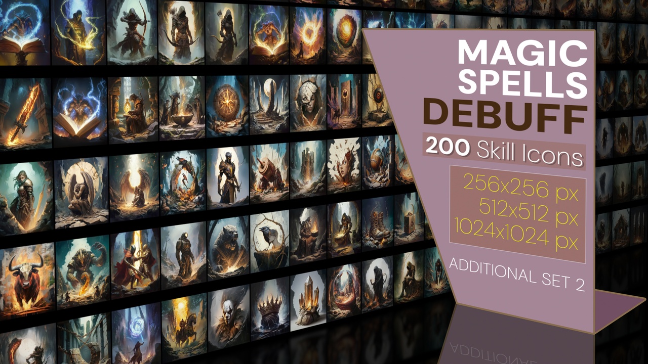 商品 200 additional magical spell icons themed around - Debuff. Pack 2 的媒体 1