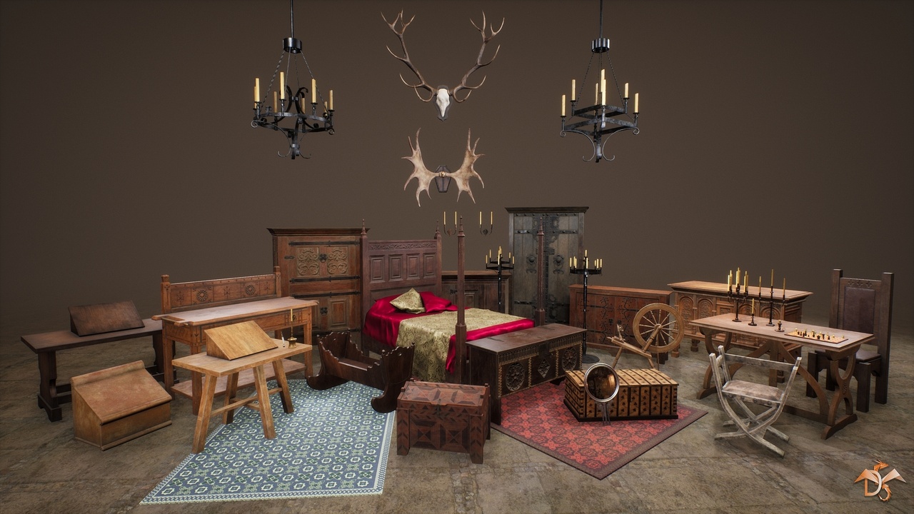 Media 1 for listing Medieval Props: Furniture