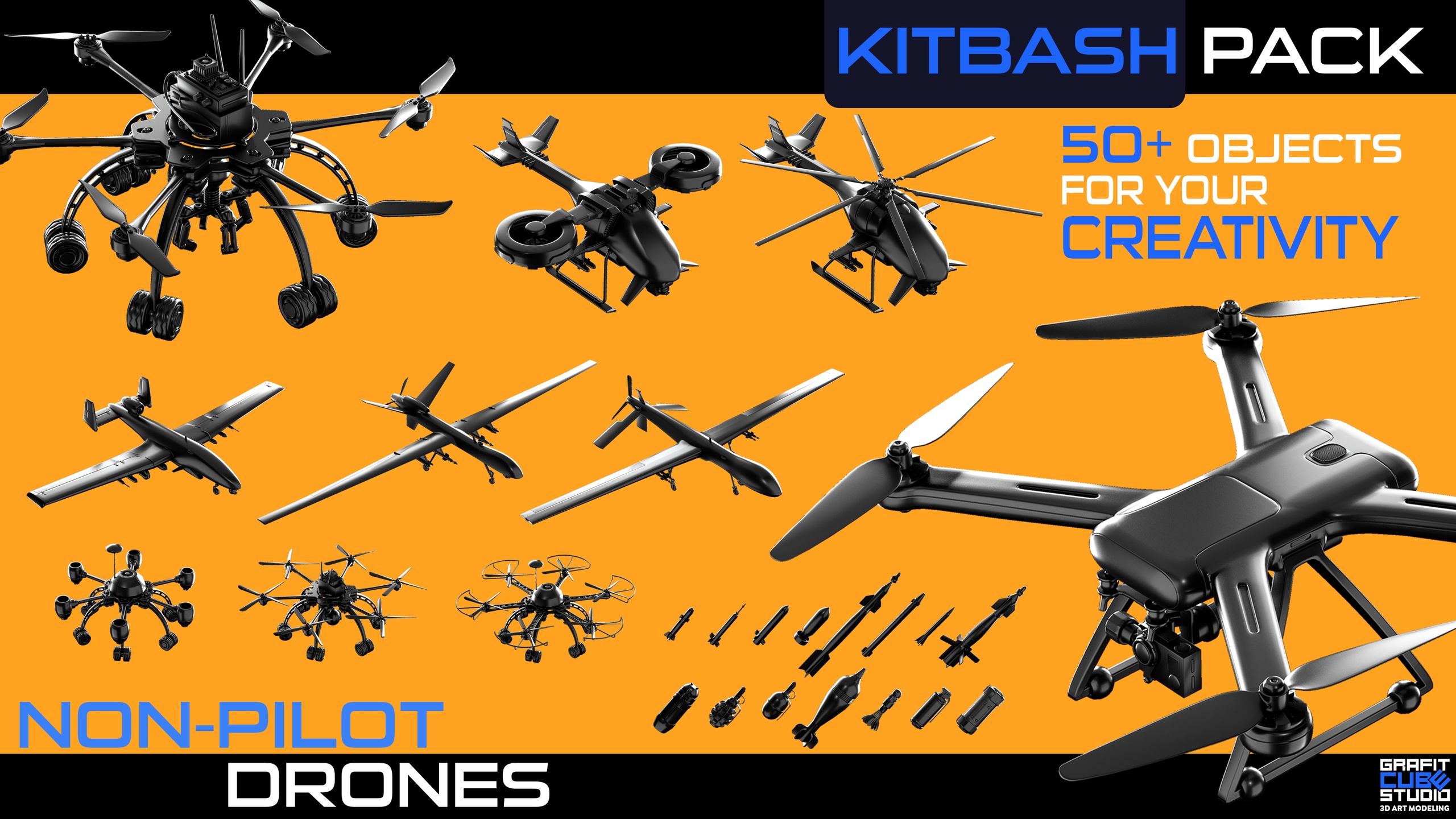Media 1 for listing Non-Pilot Drones KITBASH SET