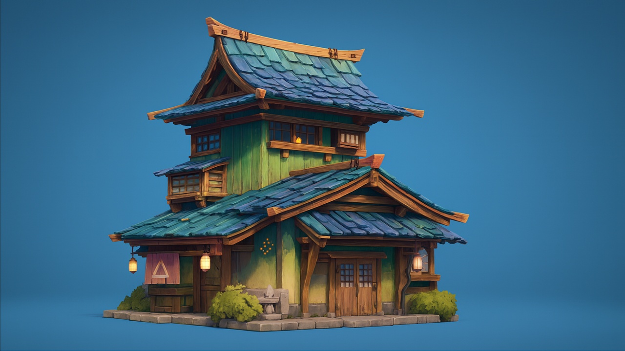 Media 1 for listing Stylized Asian Architecture Set 5🏯