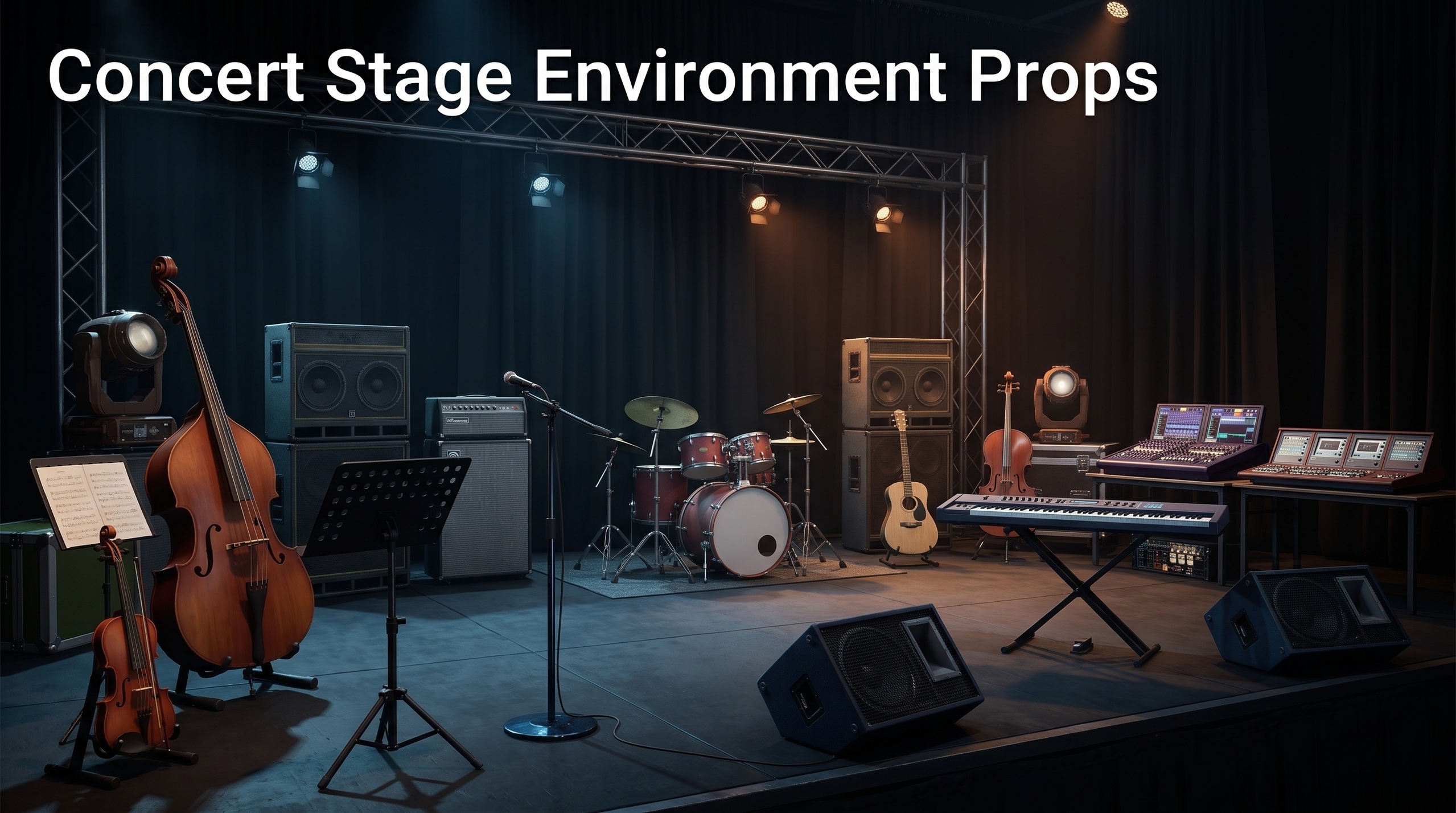 Media 1 for listing Concert Stage Environment Props 3D Asset Pack