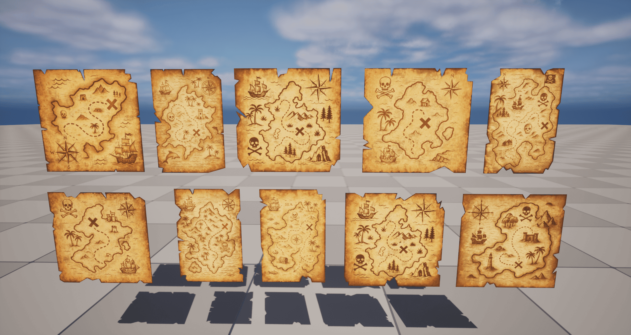 Treasure Map Assets Pirate Treasure Maps | Fab