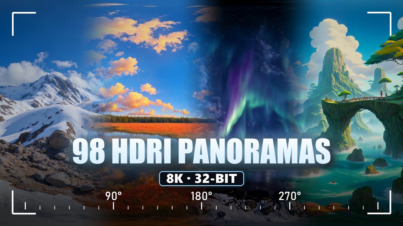 Media 1 for listing HDRI Panorama Bundle - 98 8K Snow, Autumn, Aurora & Anime Skyboxes