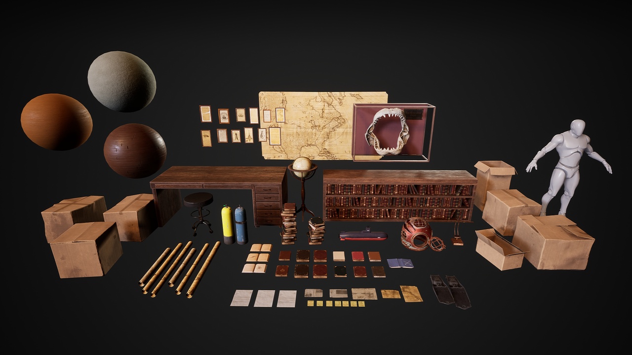 Media 1 for listing Nautical Study/Office/Attic Asset Pack