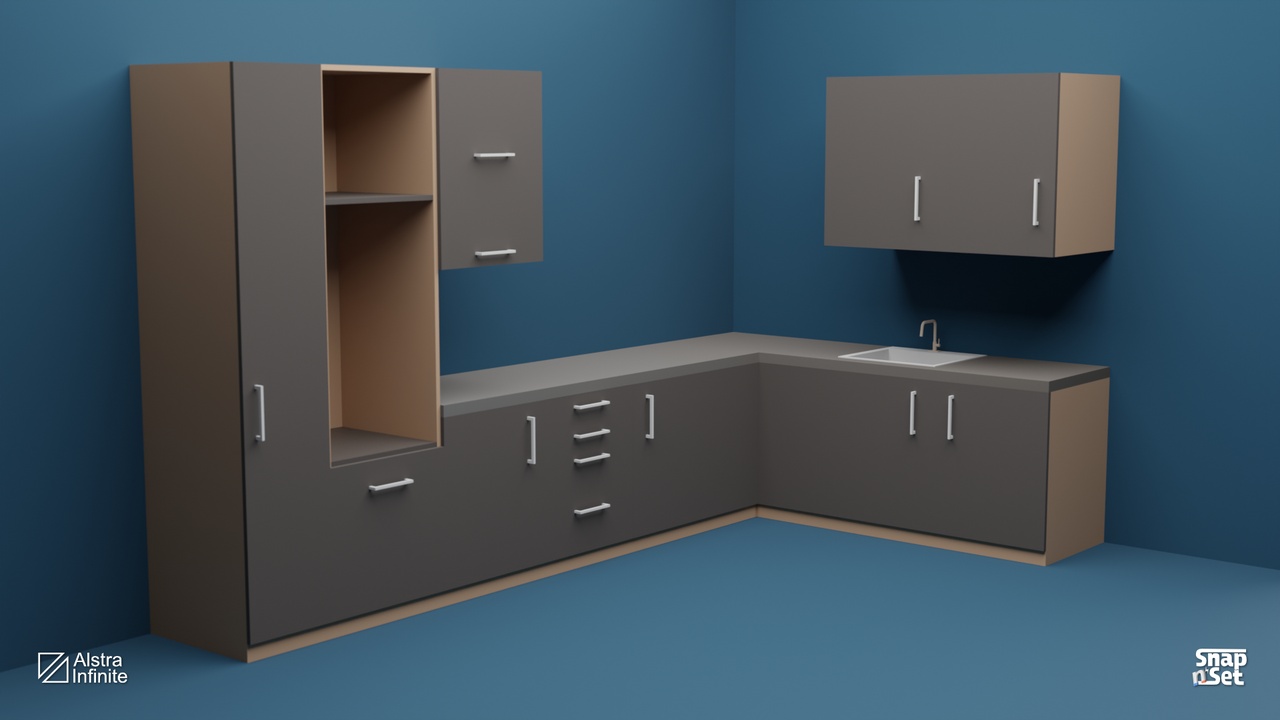 Media 1 for listing Modular Kitchen Set - SnapNSet - Low Poly Assets