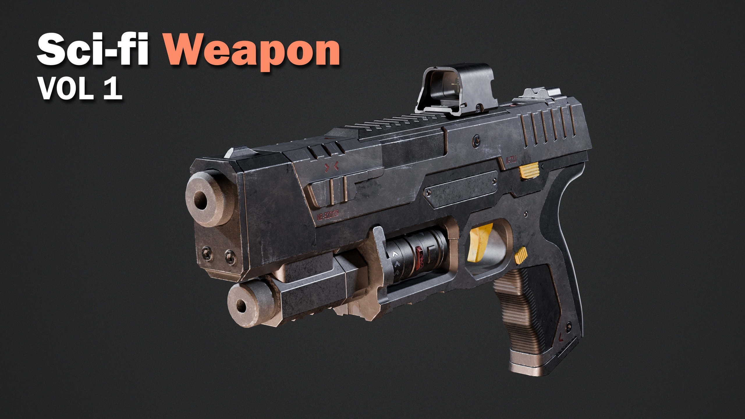 Media 1 for listing Sci-fi Weapon - Game Ready Pistol
