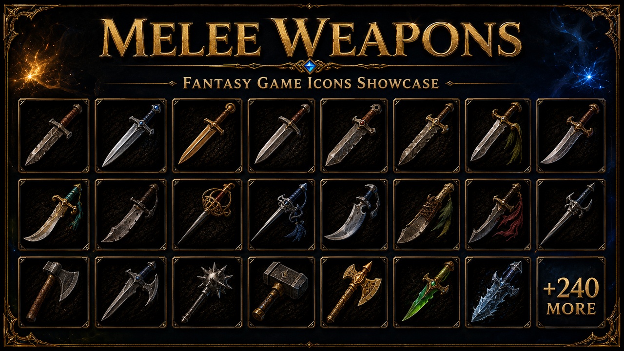 Media 1 for listing Master Icon Pack | 2000 Hand-Painted Style Game | Professions, Weapons & Armor