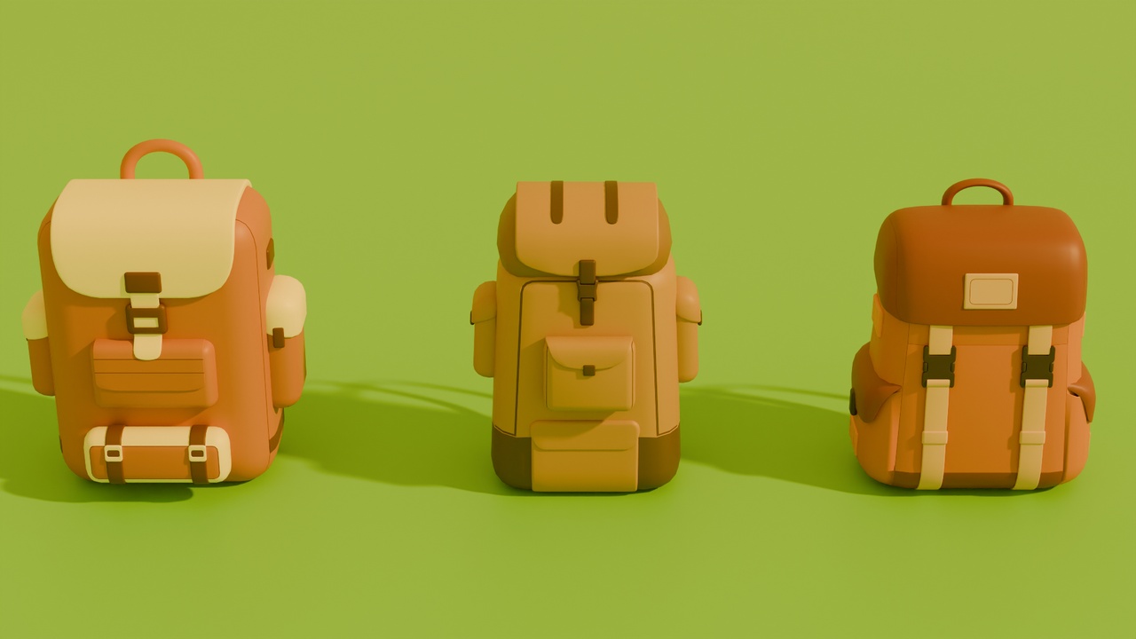 Stylized Low Poly Cartoon Backpacks | Fab