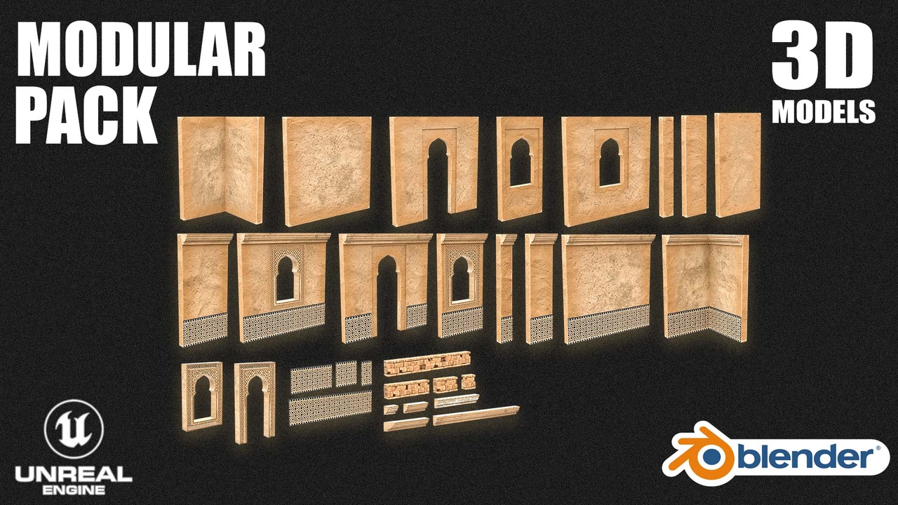 Media 1 for listing Andalusian Modular Wall Pack - Islamic Architecture Kit