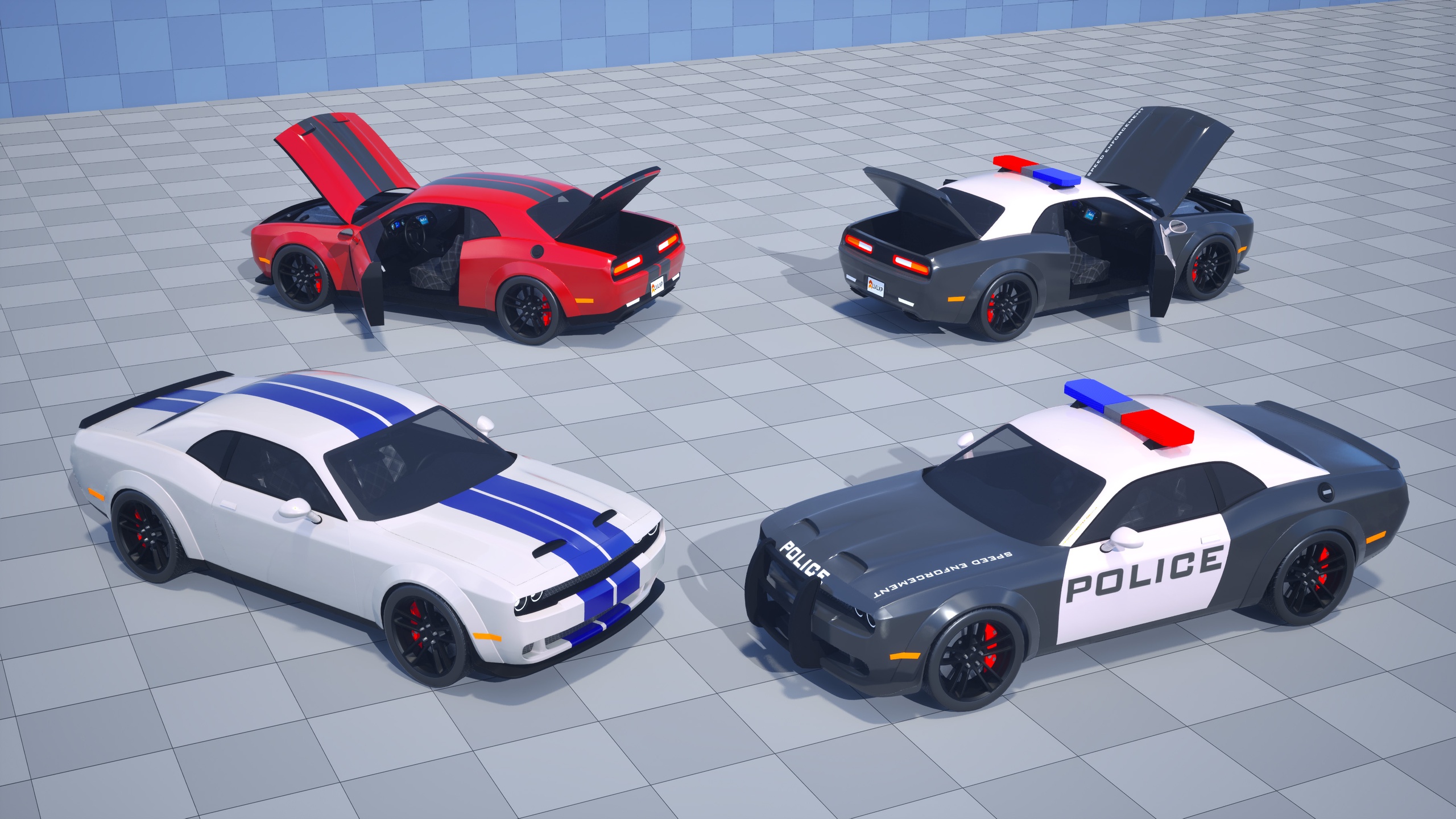 Media 1 for listing Stylized Drivable Vehicles - Muscle & Police Car "Phantom"