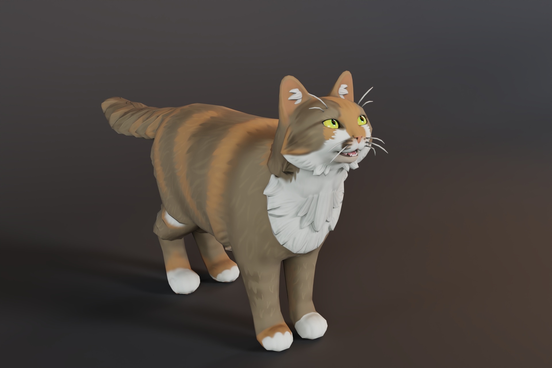 Media 1 for listing Low Poly Stylized Fluffy Cat