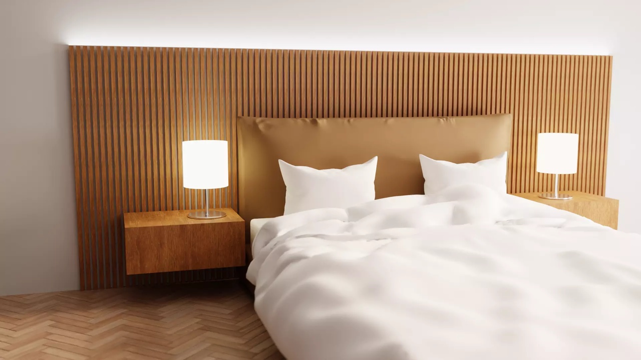 Media 1 for listing Modern Bedroom Interior Scene - High-Poly Furniture & Lighting Studio