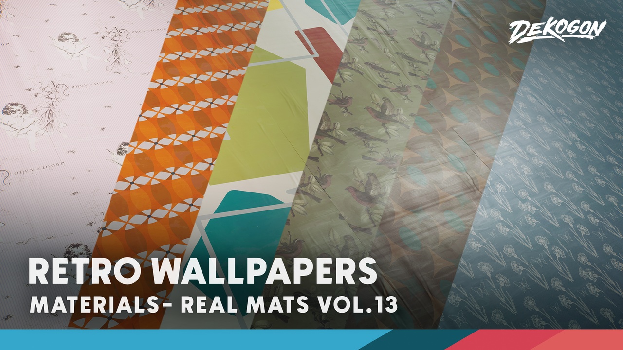 Media 1 for listing Realistic Materials VOL.13 - Retro Wallpapers (40+ Materials)