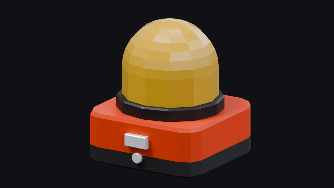 Media 1 for listing Low Poly Road Warning Light – Construction Safety Prop