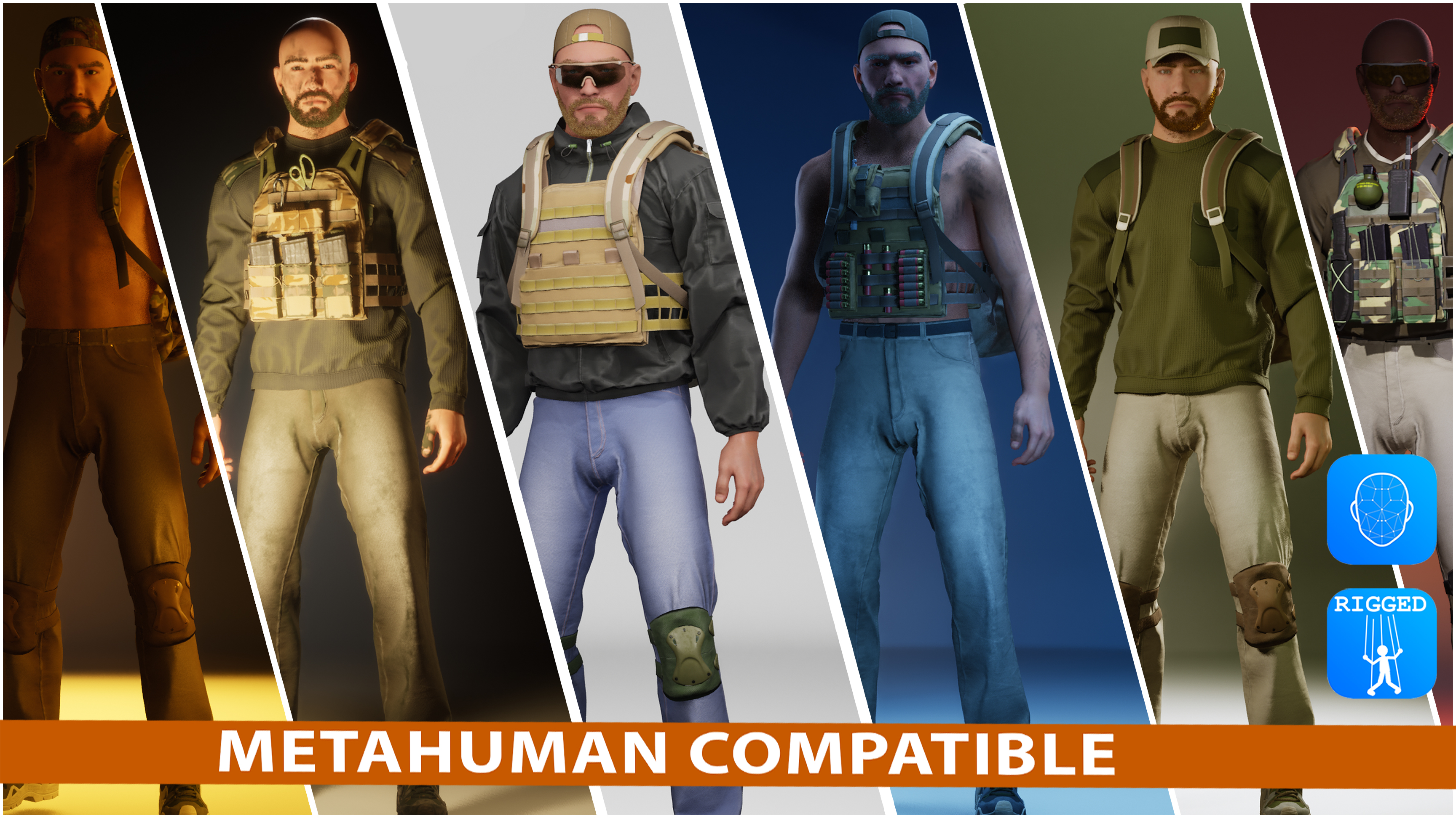 Action Survival Character. Modular Meta - Paramilitary. | Fab