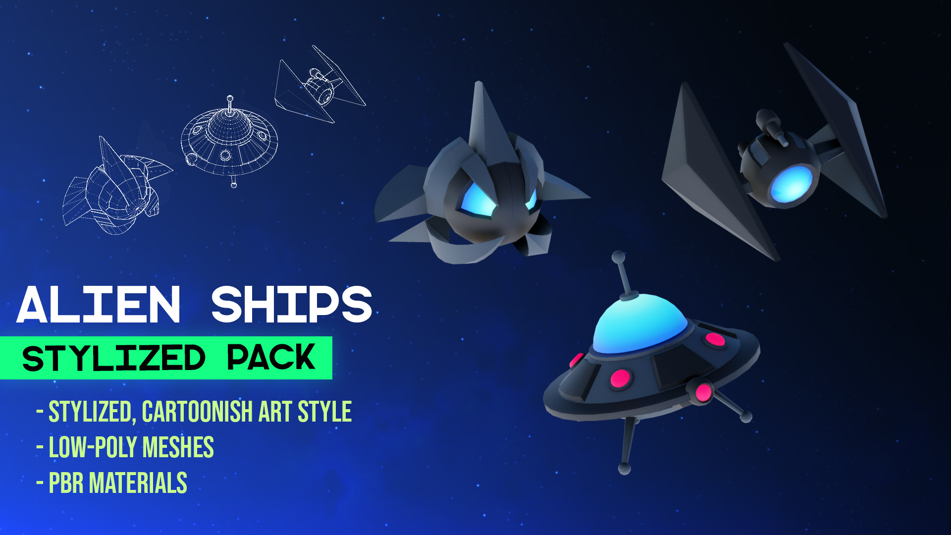 Alien Ships - Space Game stylized pack | Fab