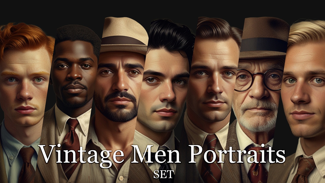 Media 1 for listing Vintage Men Portraits