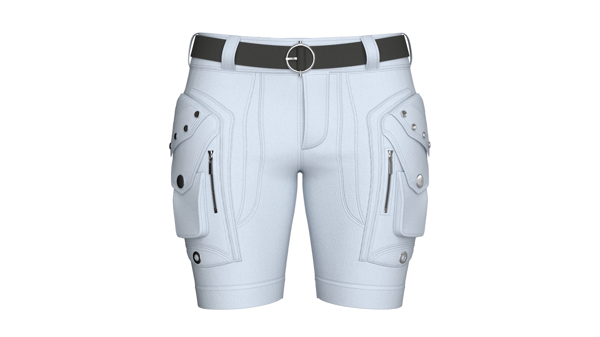 Media 1 for listing Girls Tactical Side Cargo Pockets Shorts With Belt | High Poly
