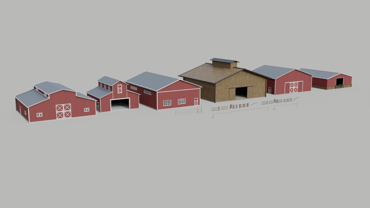 Media 1 for listing Barns Pack - Lowpoly Gameready