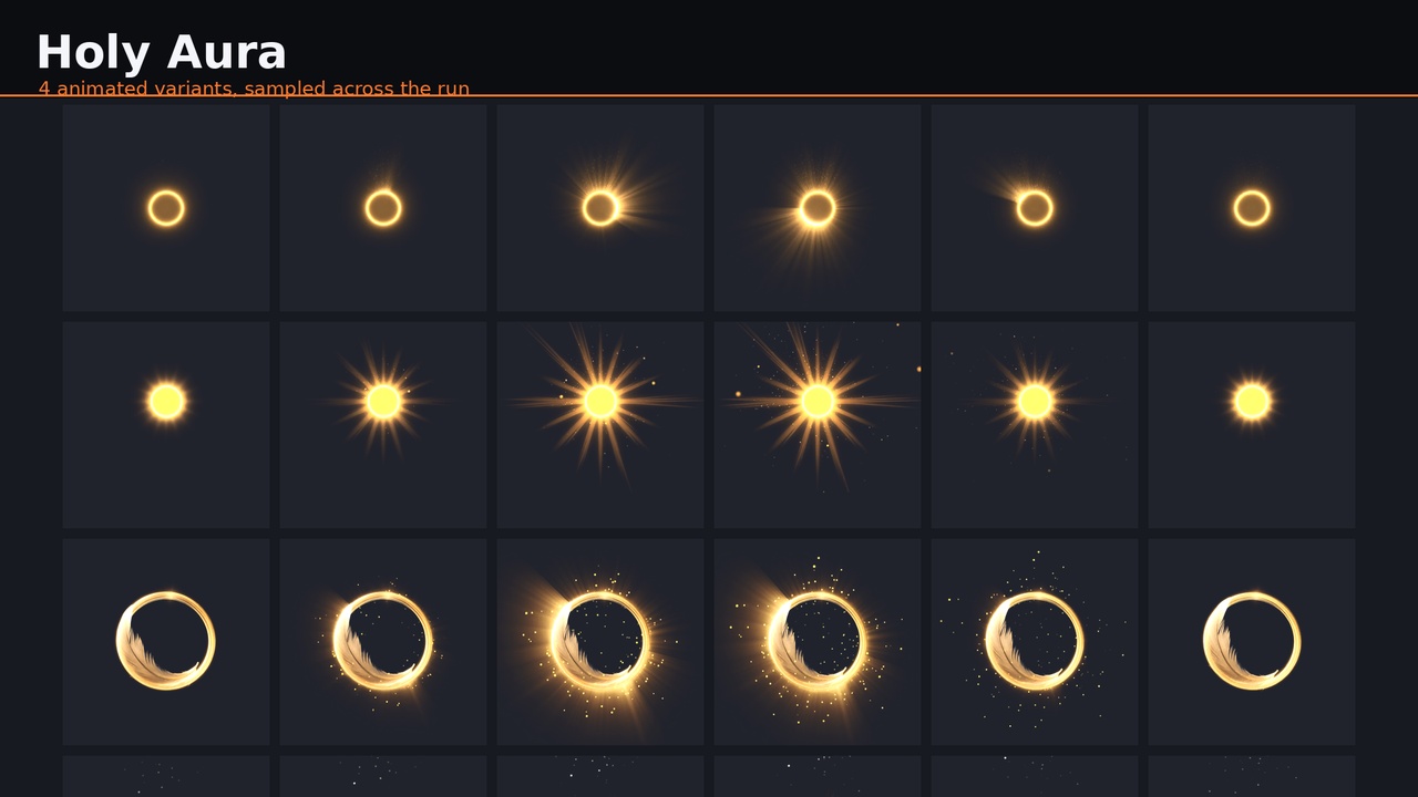 Media 1 for listing Status & Aura VFX Vol. 1 - 32 Looping Sprite Sheets