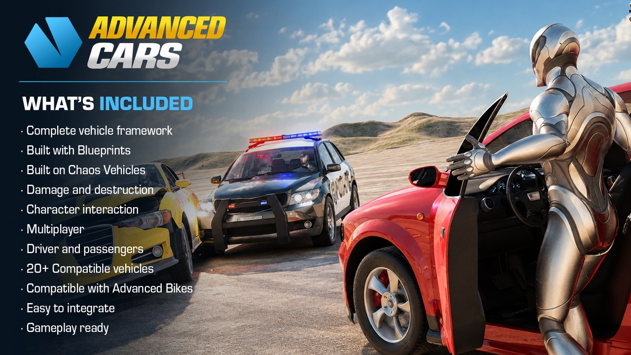 Media 1 for listing Drivable Cars: Advanced Multiplayer Vehicle System