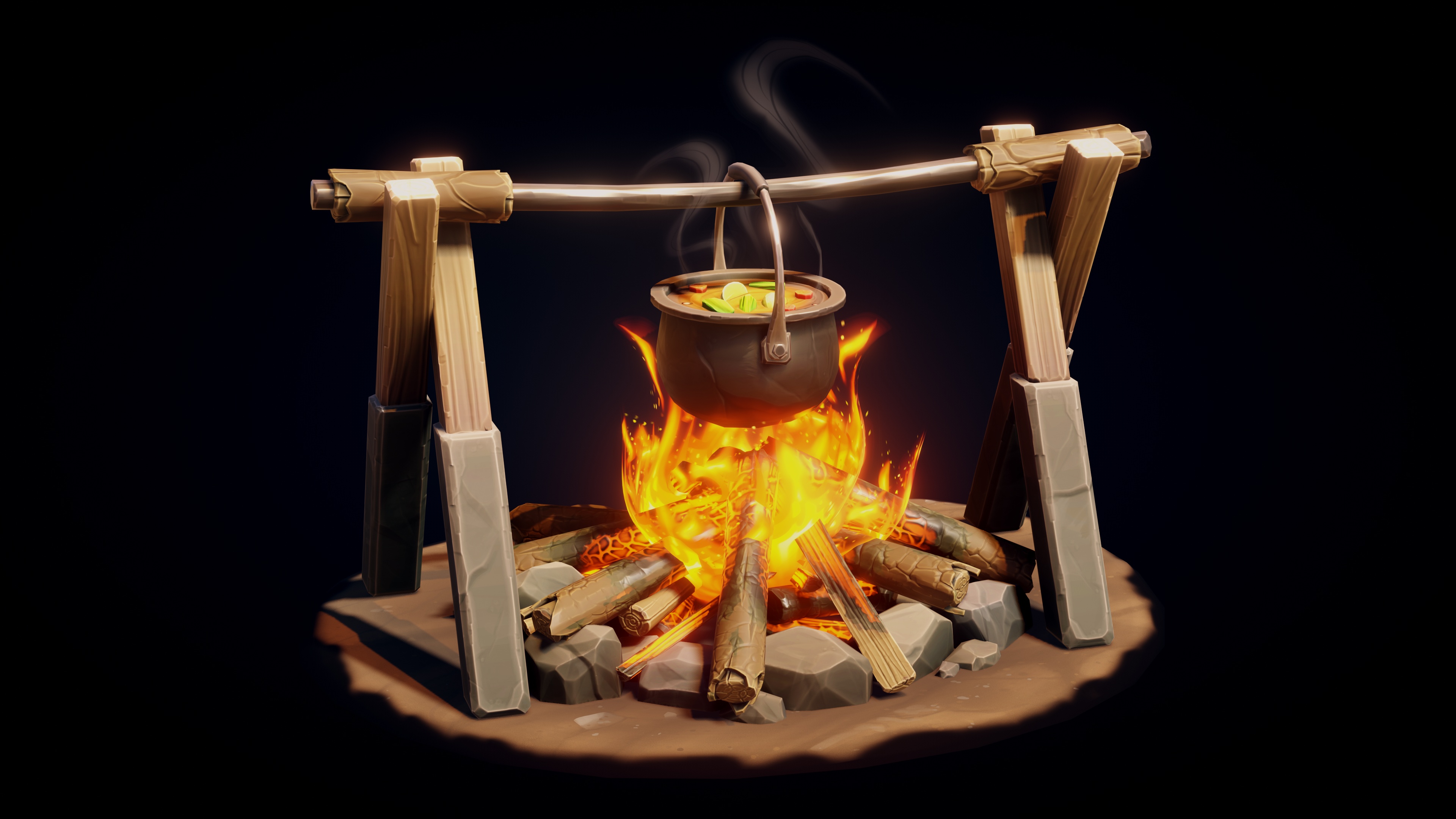 Stylized Campfire - Game Ready 3D Model | Fab