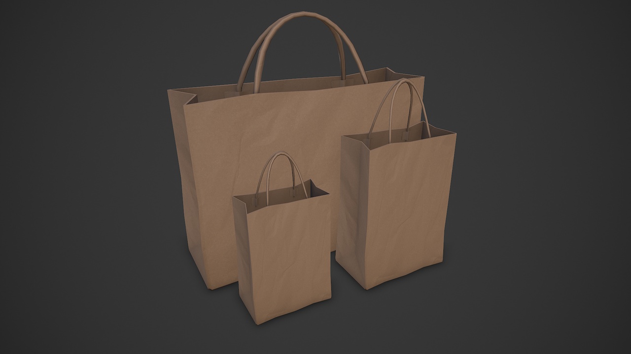 Media 1 for listing Paper Shopping Bag Low-poly PBR