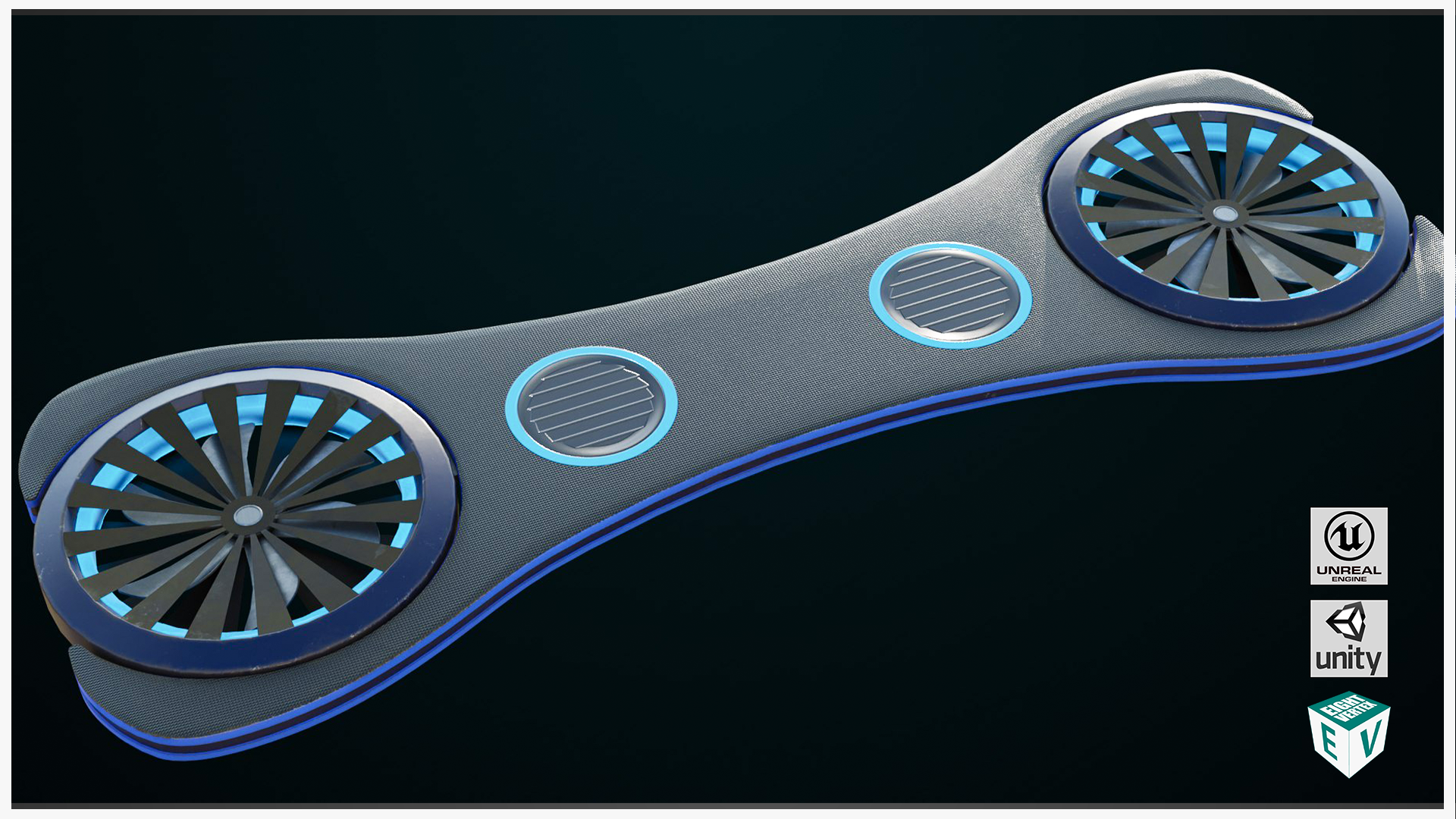 Sci Fi Hoverboard 3 All PBR Unity UE Textures Included | Fab