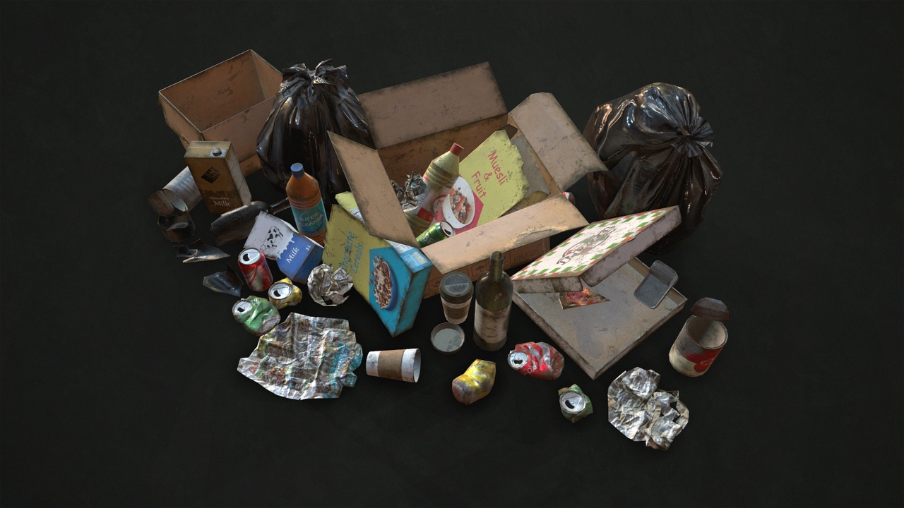 Media 1 for listing Urban Trash & Garbage Bags - Low Poly