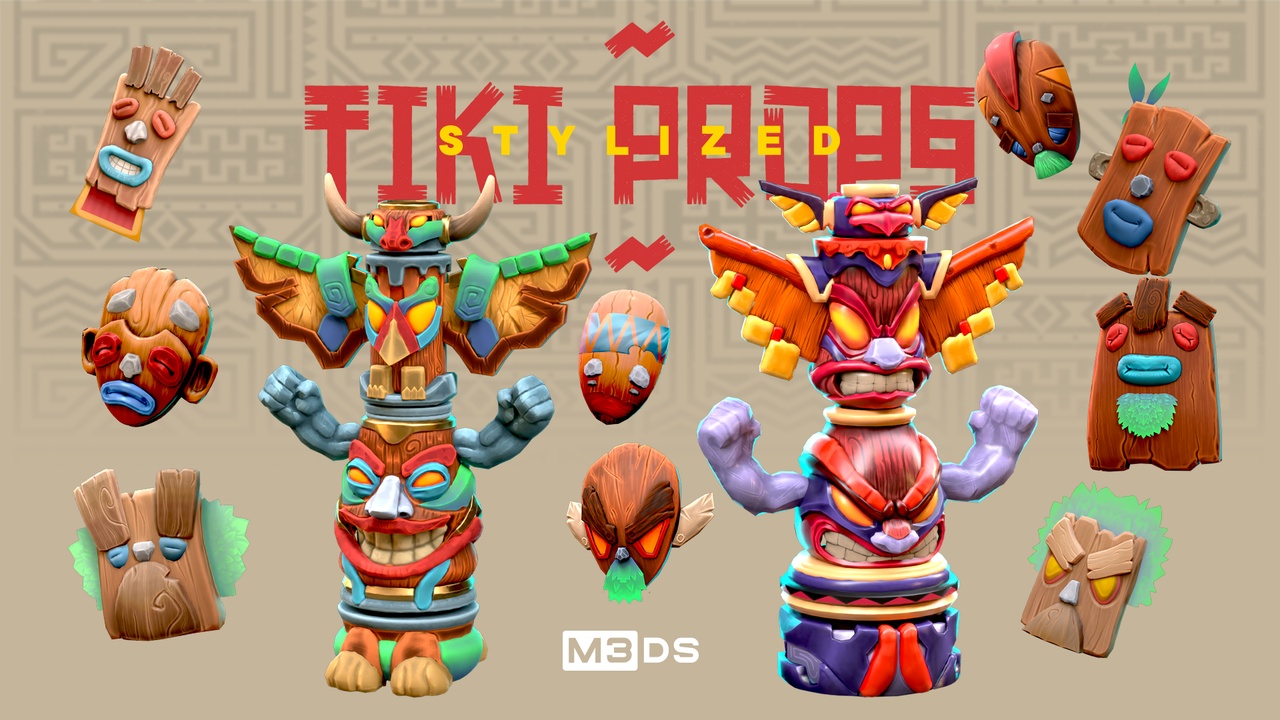 Media 1 for listing Stylized Tiki Props
