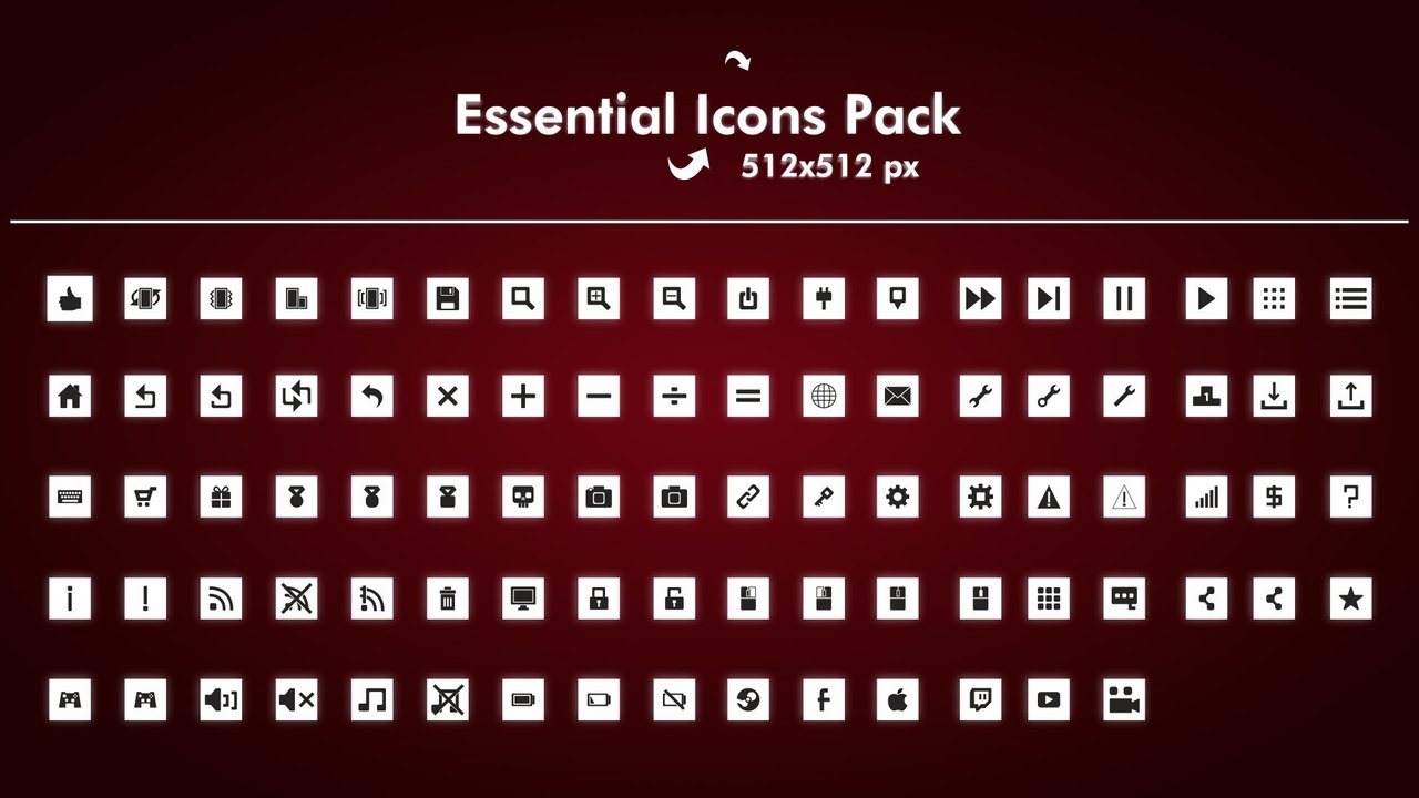 Media 1 for listing 2D Essential Icons Pack
