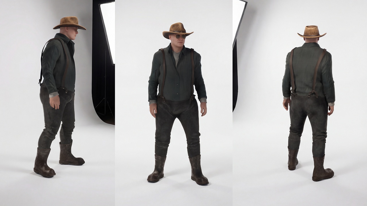 Media 1 for listing Modular Western Character (Rigged) | UE5 Mannequin + MetaHuman Head Compatible