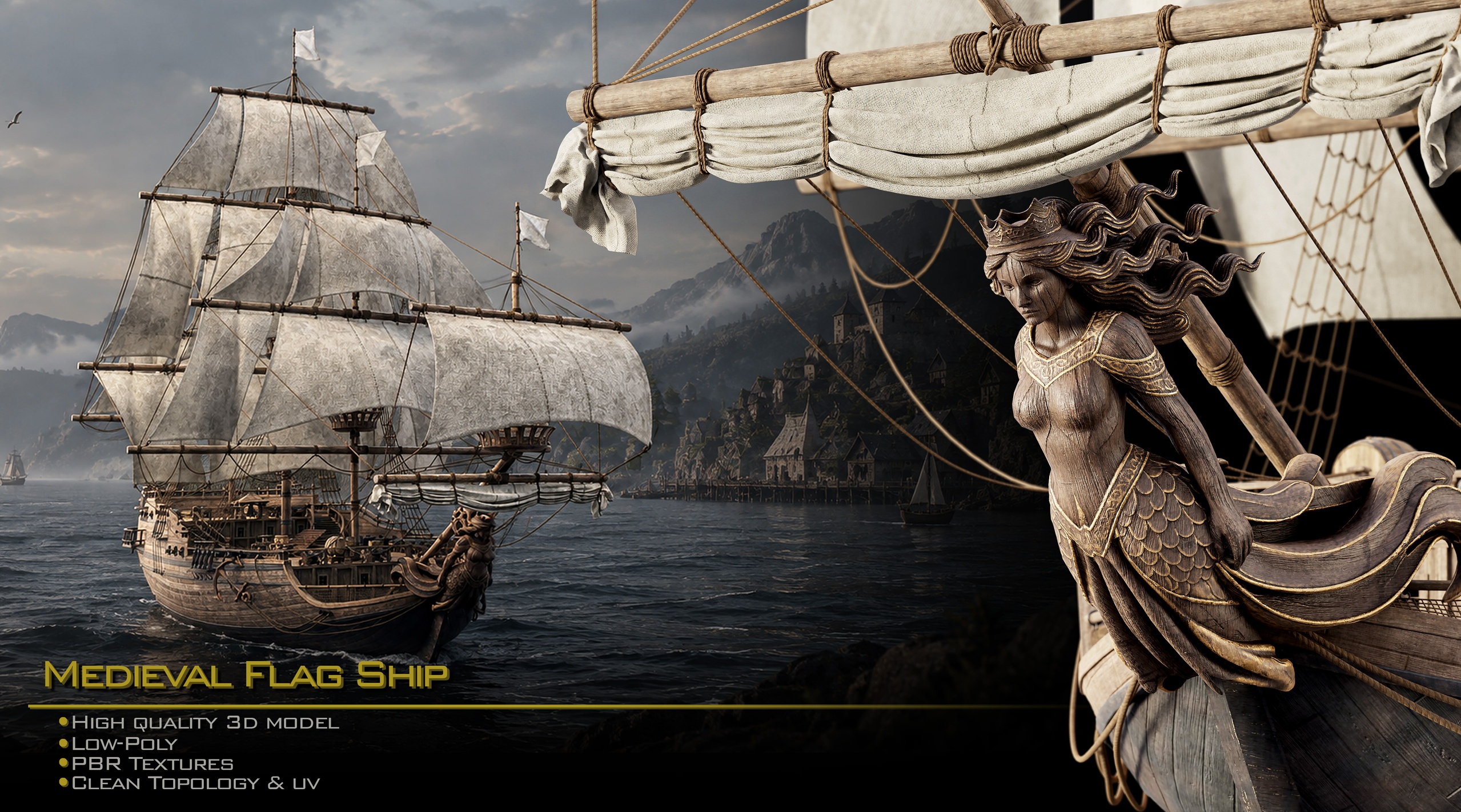 Media 1 for listing Flag Ship - Medieval Style