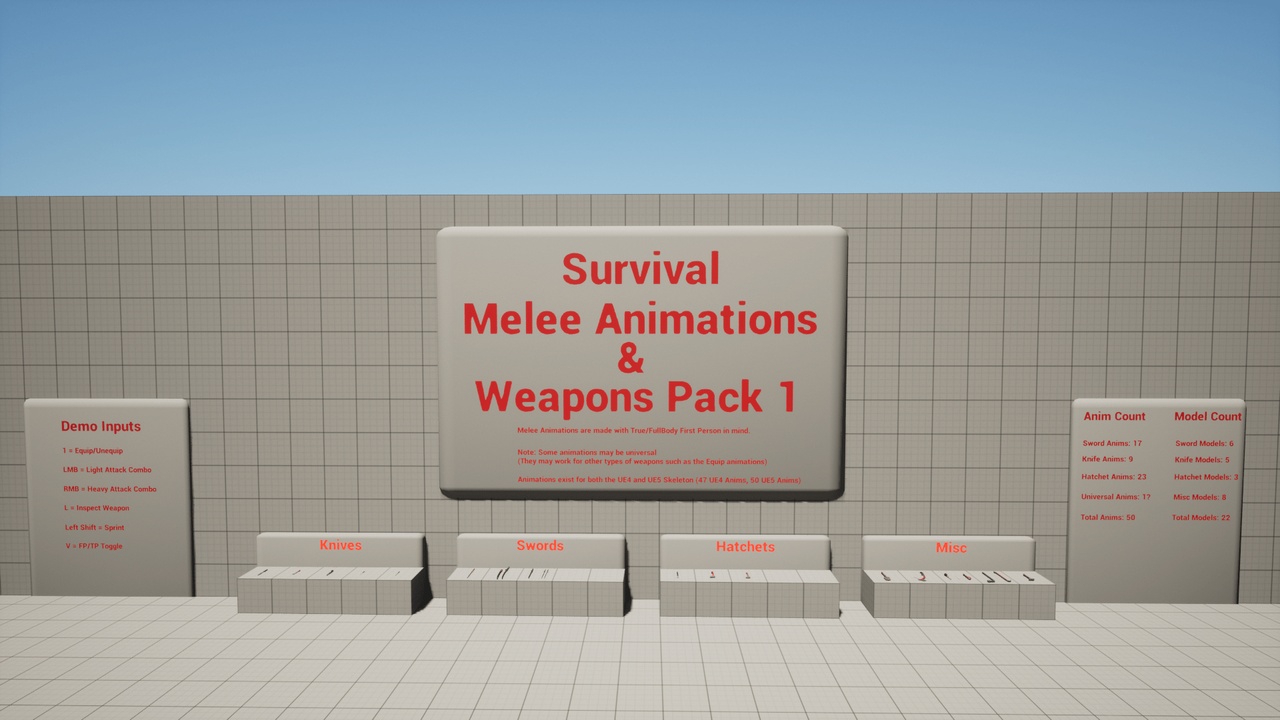 Media 1 for listing Survival Melee Animations and Weapons Pack 1