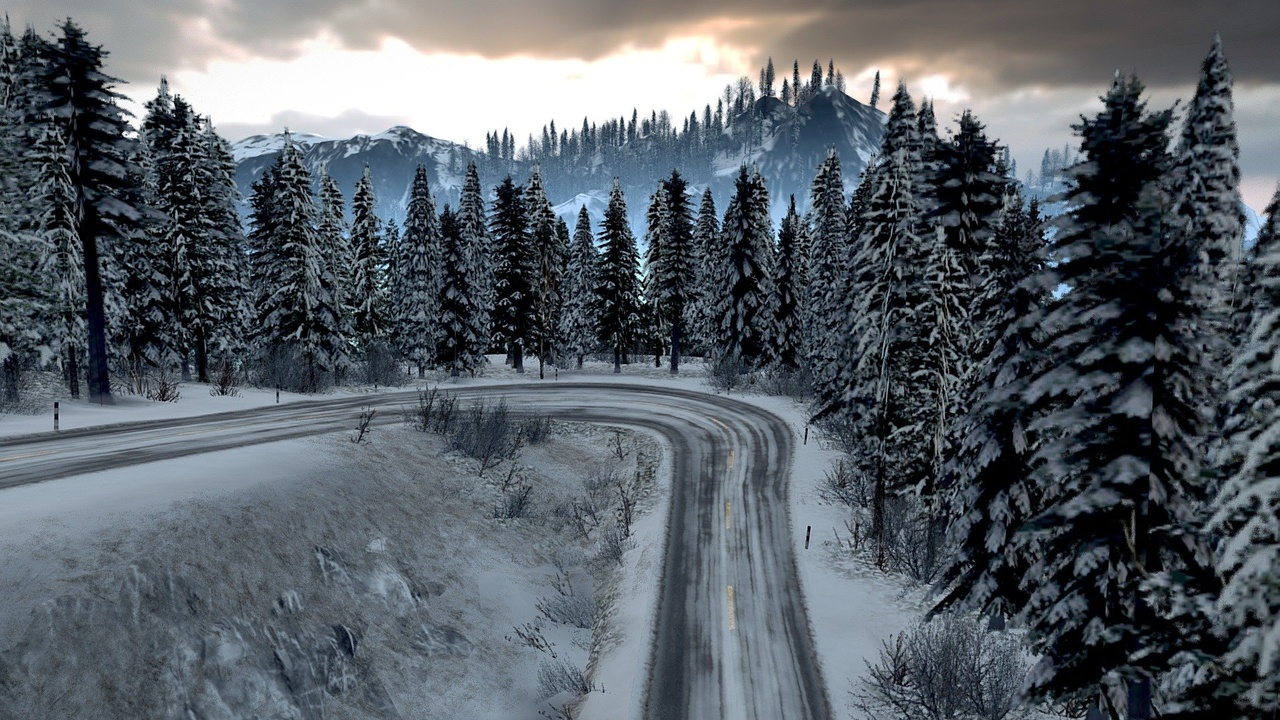Media 1 for listing Snowy Mountain Road Scene