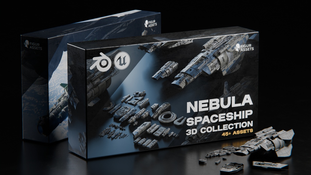 Nebula | Spaceship | 3D Collection | Kitbash Asset Pack | Fab