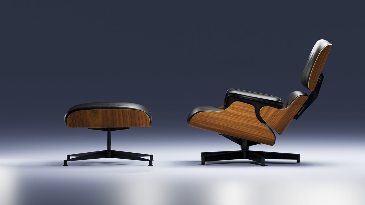 Media 1 for listing Eames Lounge Chair 3D Model – Iconic Design Armchair with Ottoman