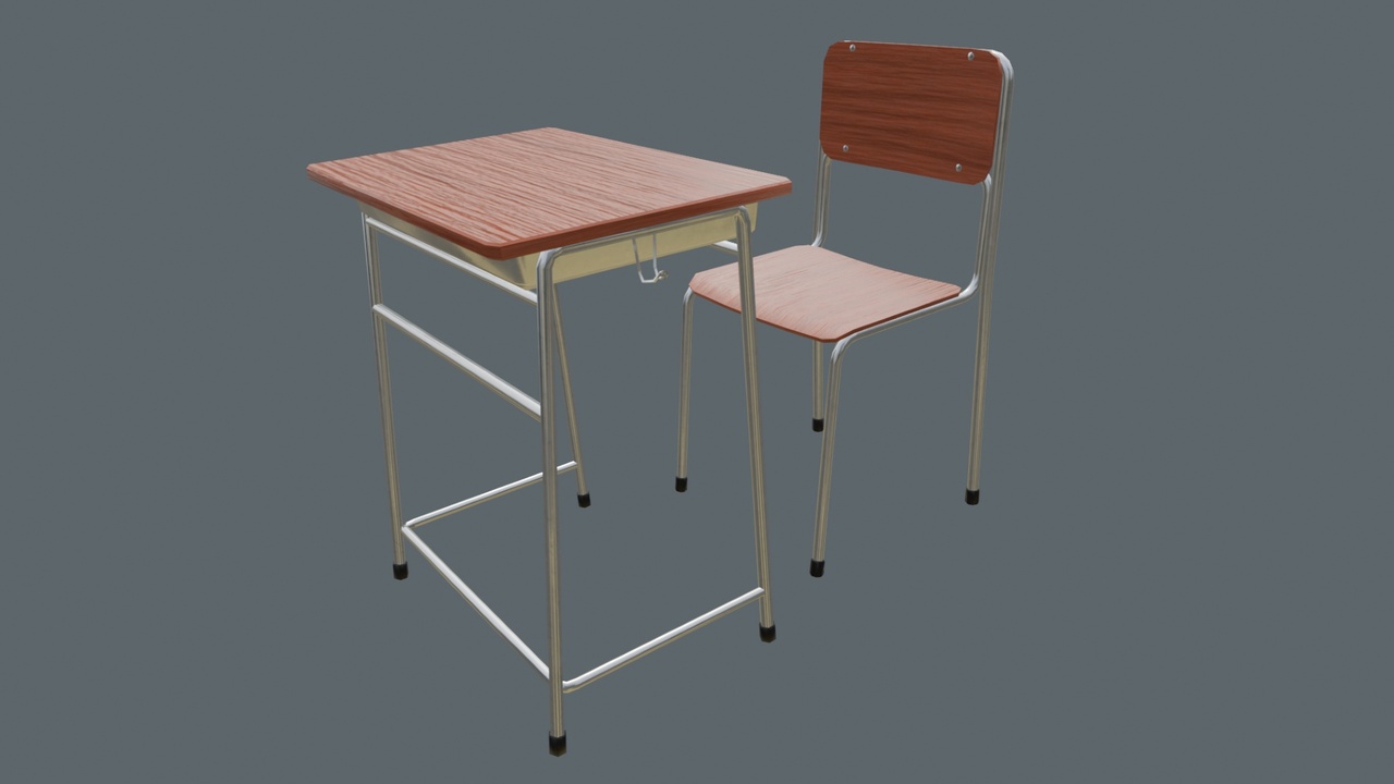 Media 1 for listing Japanese School Desk and Chair