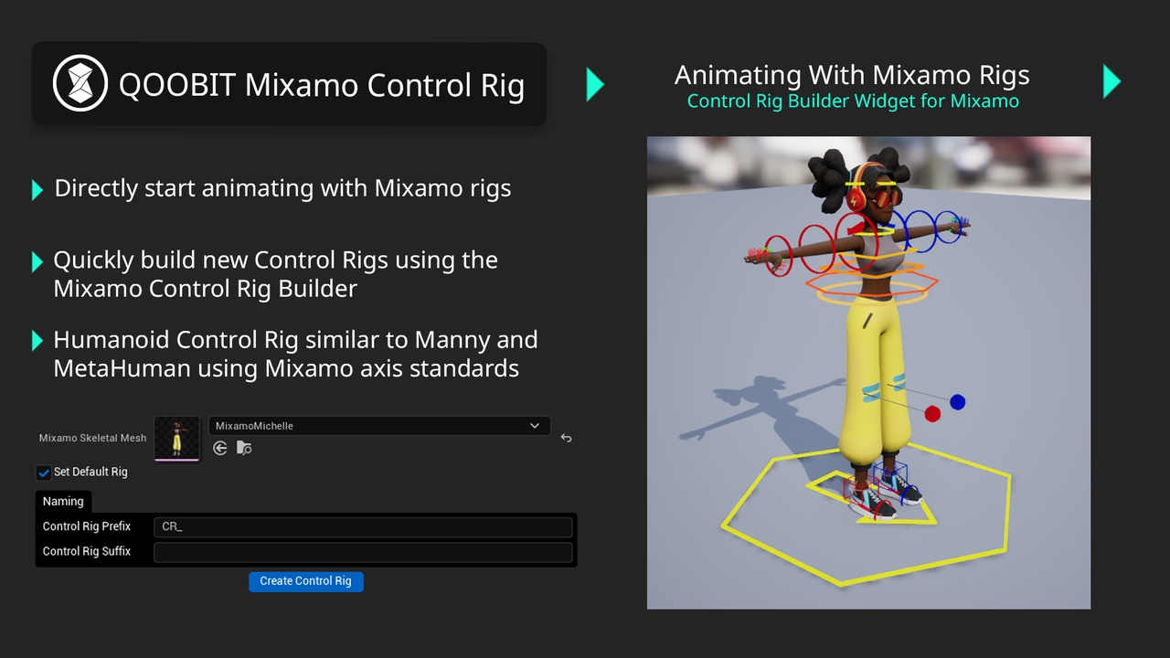 Media 1 for listing QOOBIT Mixamo Control Rig