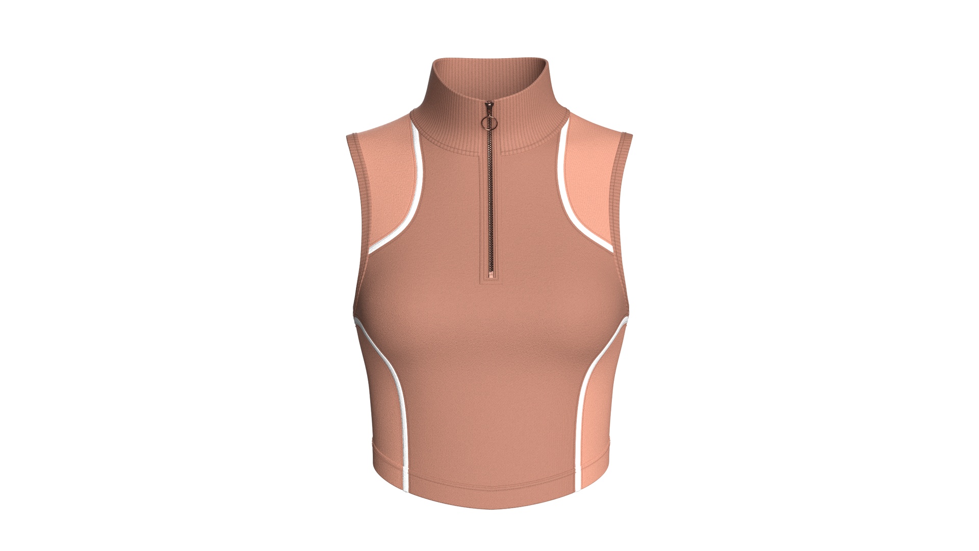 Media 1 for listing Girls Sleeveless Half - Zip Cropped Top | High Poly