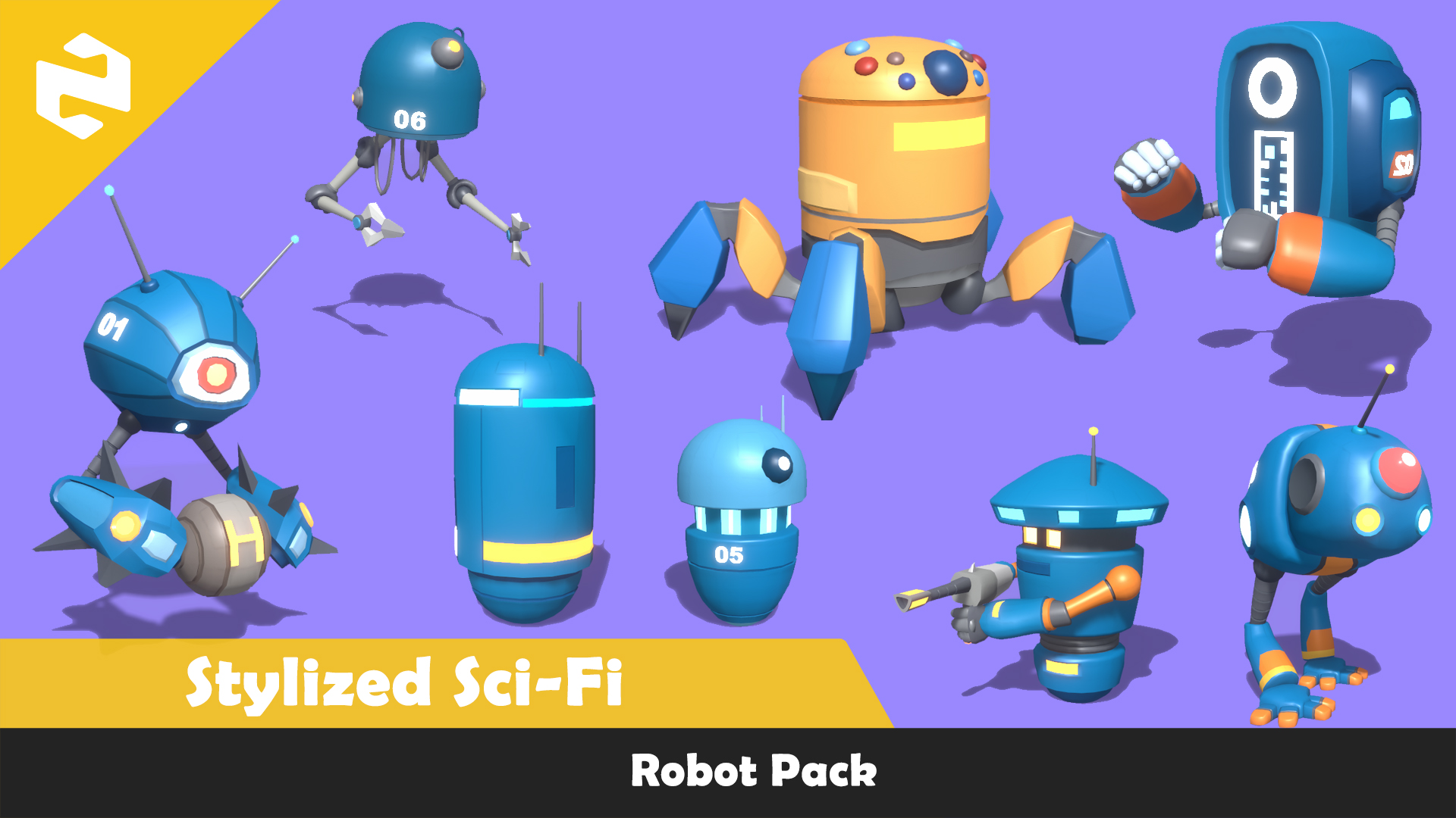 Stylized Sci-Fi Robot Pack | Fab