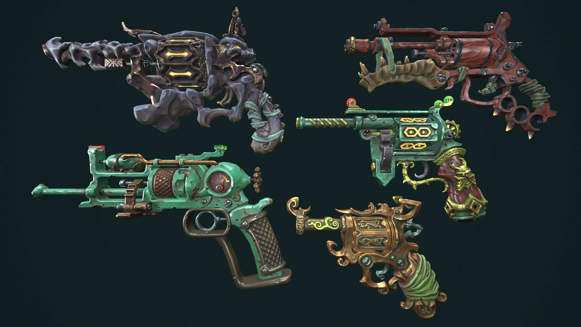 Media 1 for listing Stylized revolvers