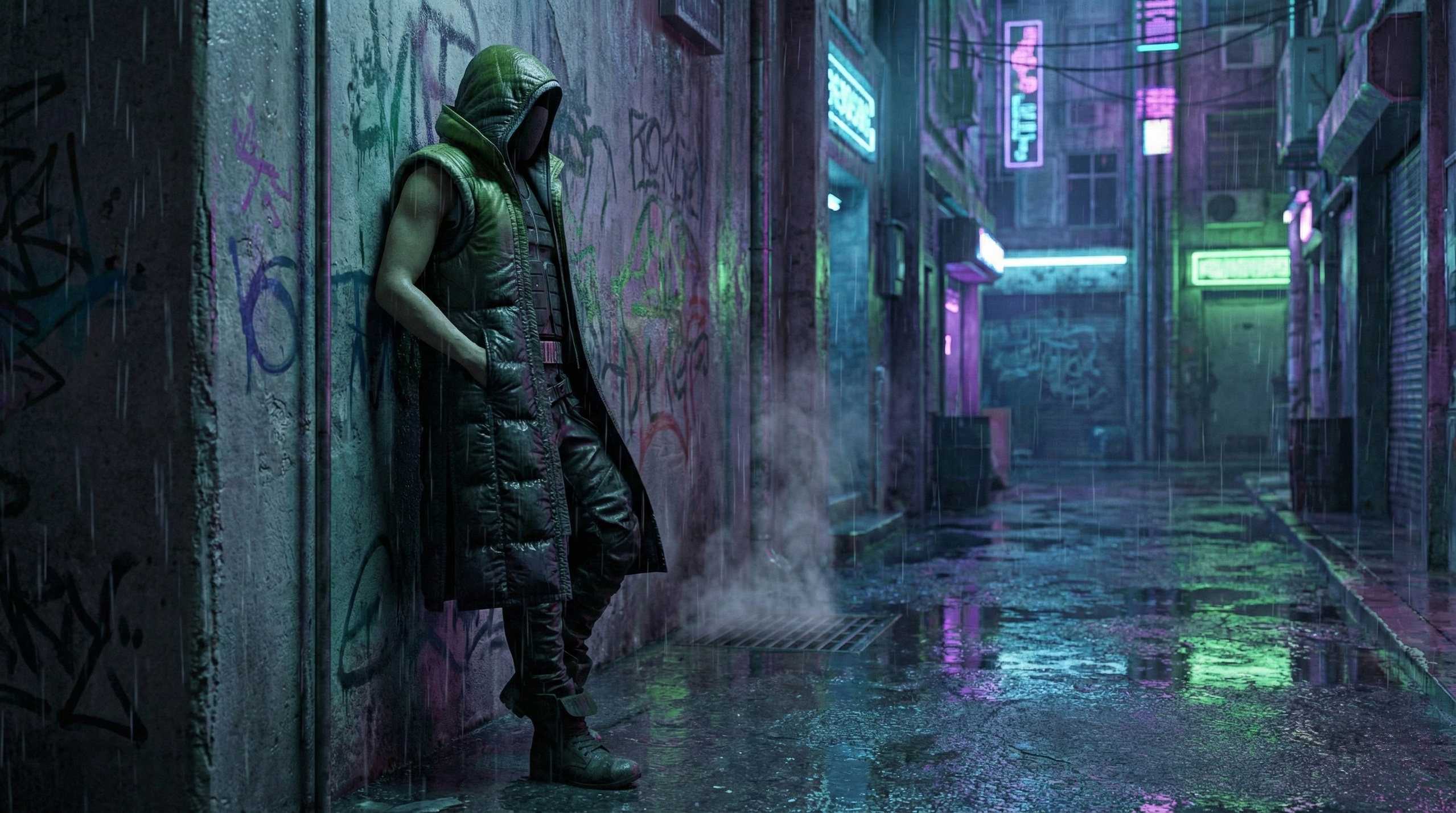 Media 1 for listing Urban Rogue Outfit  Long Hooded Puffer Vest metahuman compatible