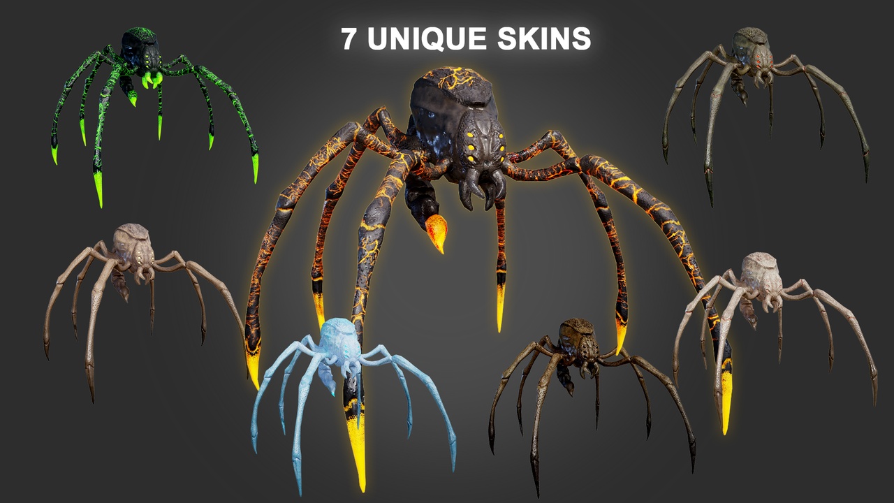 Media 1 for listing Stylized Spider 5  Game Ready